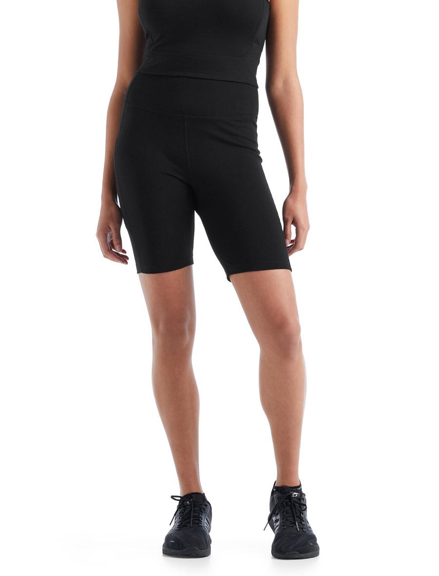 Icebreaker Merino Fastray High Rise Naisten Shortsit Mustat | FI 1507JPQJ